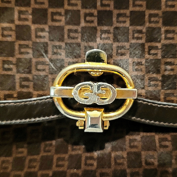 Gucci Brown leather clutch with 2 tones Chain - Picture 4 of 5